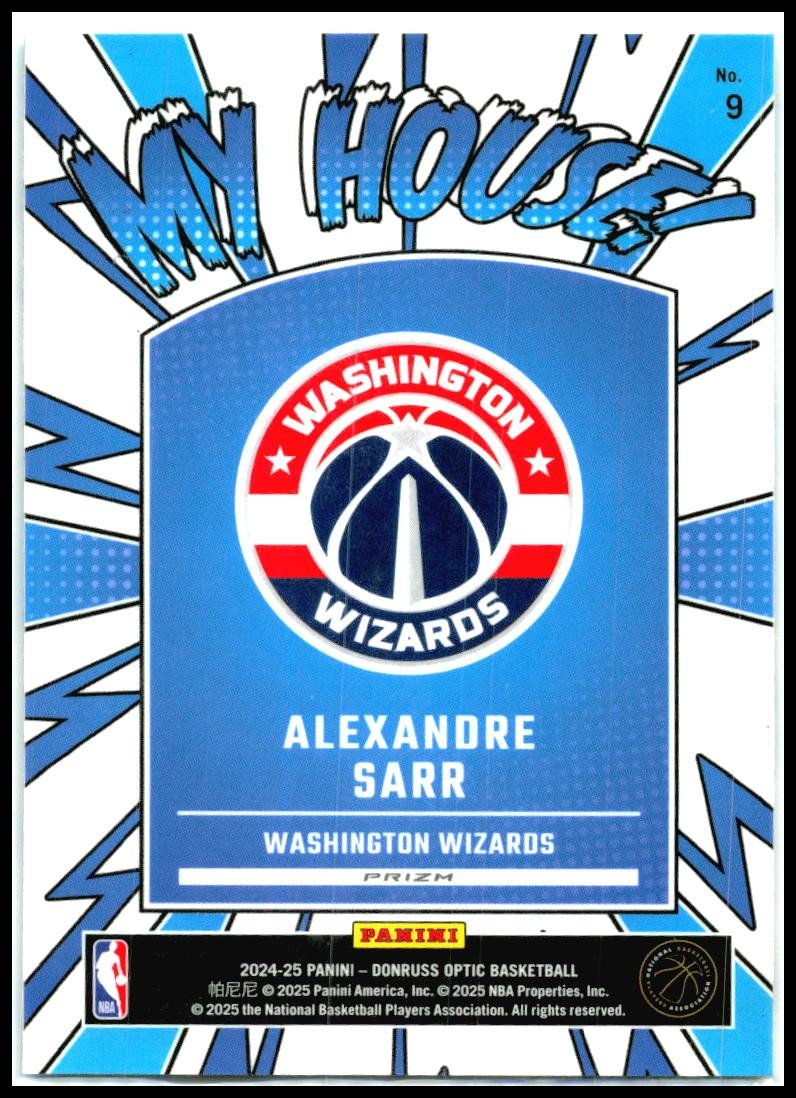 2024-25 Donruss Optic My House Holo #9 Alexandre Sarr Washington Wizards