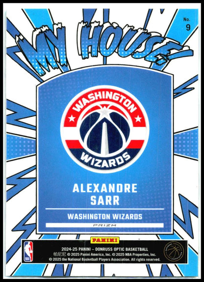 2024-25 Donruss Optic My House Holo #9 Alexandre Sarr Washington Wizards