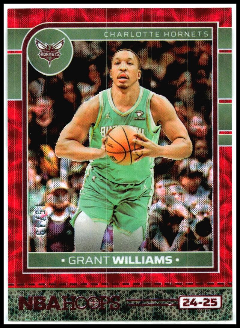 2024-25 Hoops Red Scope #98 Grant Williams #/49 Charlotte Hornets