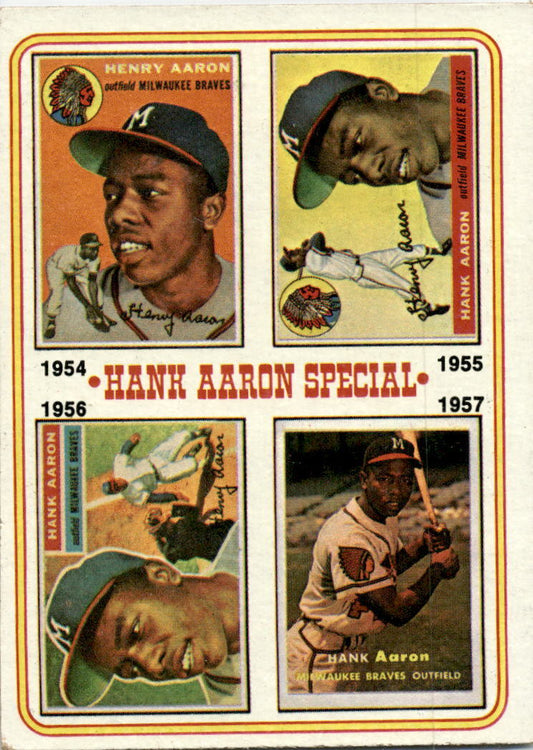 1974 Topps #2 Hank Aaron Special 1954-1957 Milwaukee Braves