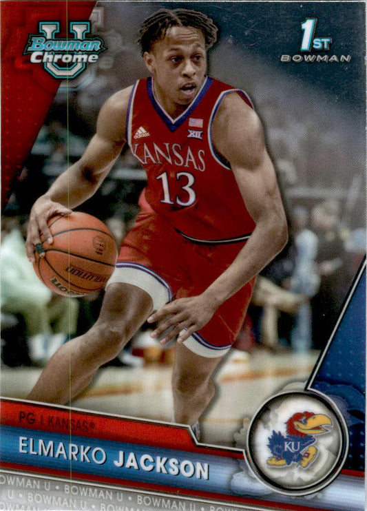 2023-24 Bowman University Chrome #41 Elmarko Jackson Kansas Jayhawks