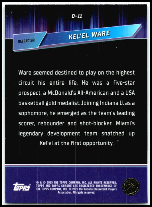 2024-25 Topps Chrome Destiny Refractor #D-11 Kel'el Ware Miami Heat