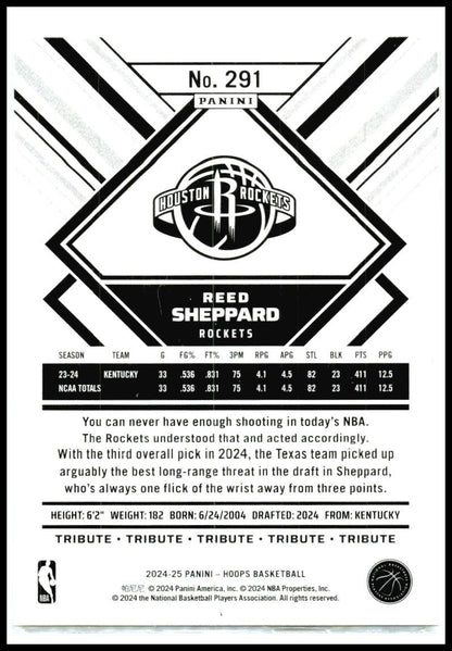 2024-25 Hoops #291 Reed Sheppard Houston Rockets