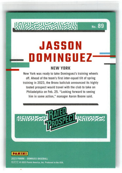 2023 Donruss Rated Prospect #89 Jasson Dominguez New York Yankees