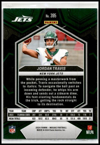 2024 Panini Mosaic #395 Jordan Travis Rookie New York Jets