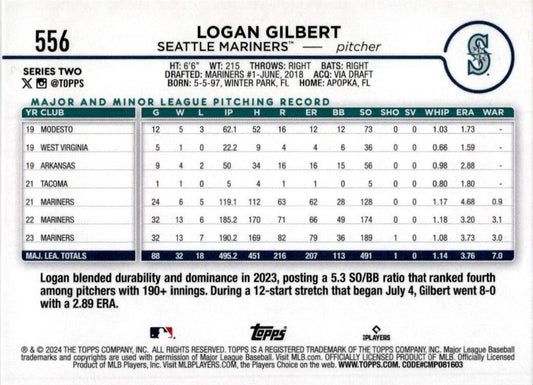 2024 Topps Holiday Hot Dogs #556 Logan Gilbert Seattle Mariners