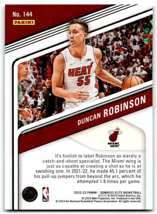 2022-23 Donruss Elite Duncan Robinson Miami Heat #144