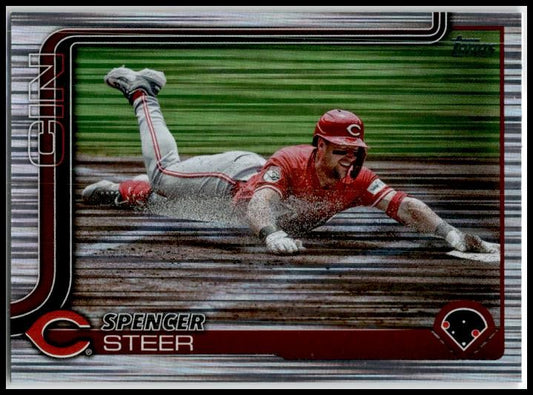 2025 Topps Silver Tinsel Foil #37 Spencer Steer Cincinnati Reds