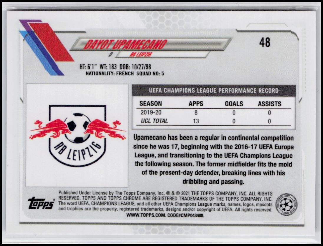 2020-21 Topps Chrome UEFA Champions League #48 Dayot Upamecano