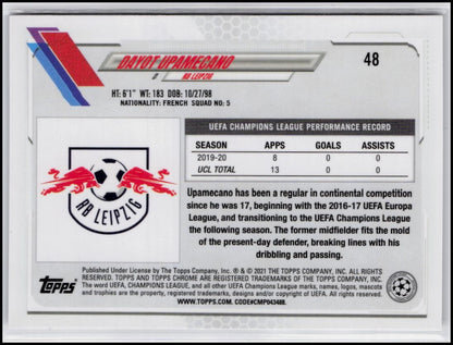 2020-21 Topps Chrome UEFA Champions League #48 Dayot Upamecano