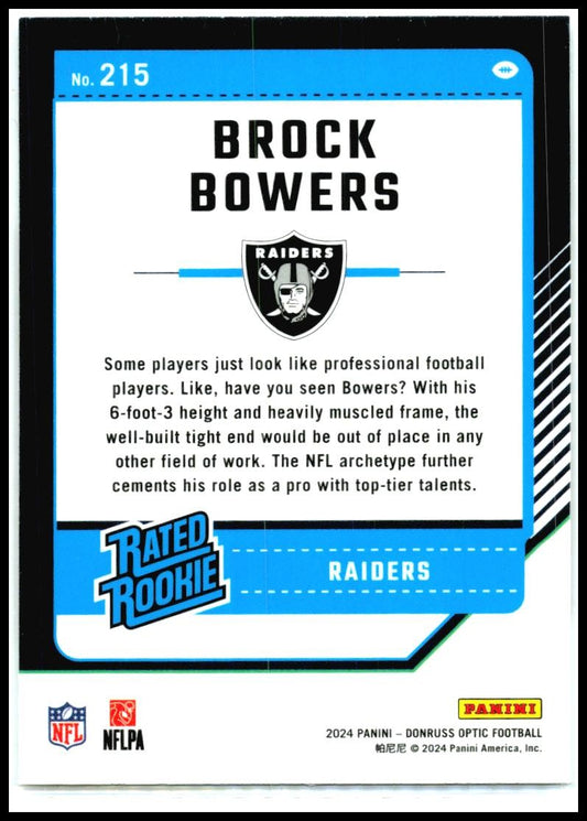 2024 Donruss Optic #215 Brock Bowers Rookie Las Vegas Raiders