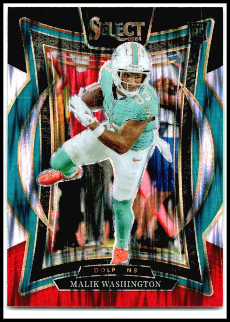 2024 Panini Select Black & Red Prizm Shock #71 Malik Washington Rookie Miami