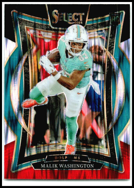 2024 Panini Select Black & Red Prizm Shock #71 Malik Washington Rookie Miami