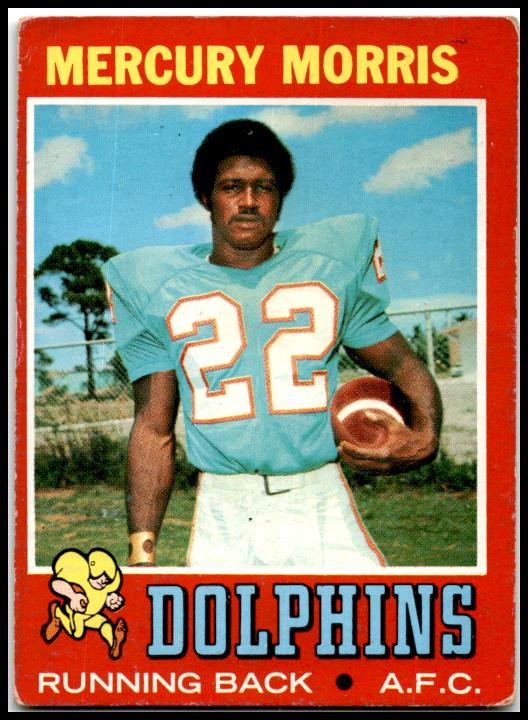 1971 Topps #91 Mercury Morris Rookie Miami Dolphins
