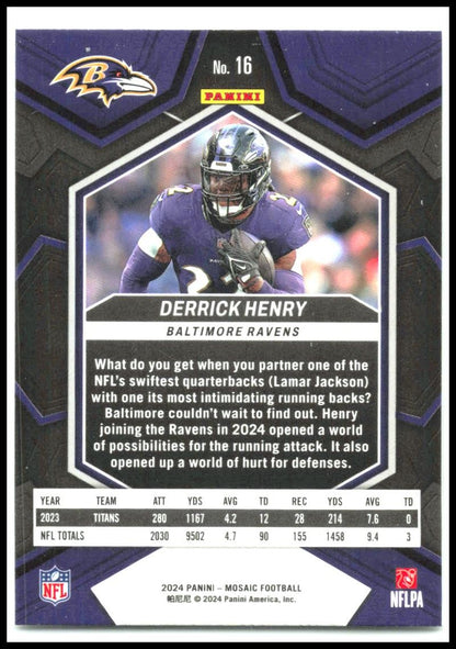 2024 Panini Mosaic #16 Derrick Henry Baltimore Ravens