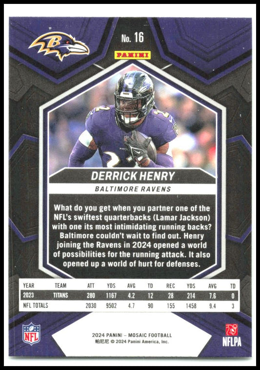 2024 Panini Mosaic #16 Derrick Henry Baltimore Ravens