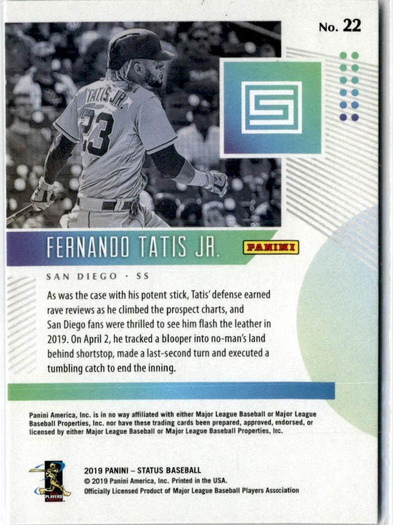 2019 Panini Chronicles Status #22 Fernando Tatis Jr. San Diego Padres