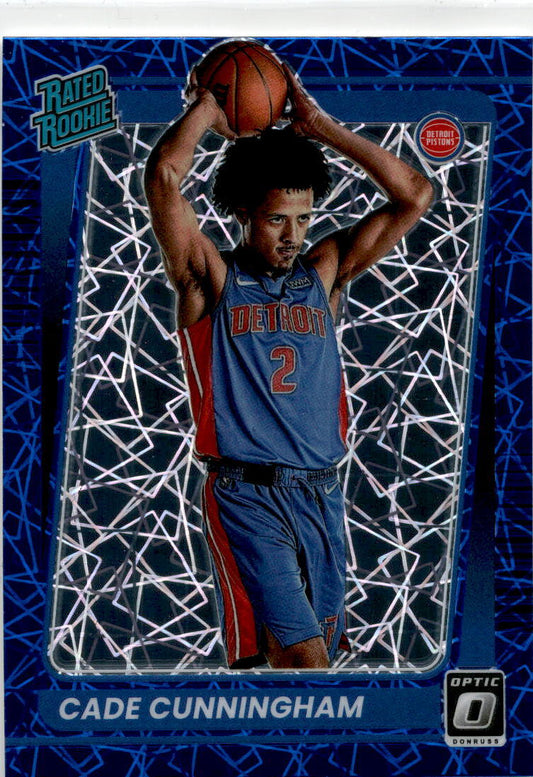 2021 Donruss Optic #161 Cade Cunningham Blue Velocity Prizm Rated Rookie Detroit
