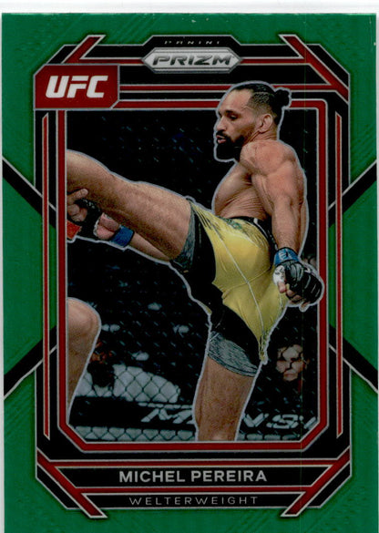 2023 Panini Prizm UFC Green Flood #192 Michel Pereira