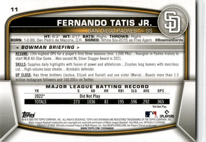 2023 Bowman #11 Fernando Tatis Jr. San Diego Padres
