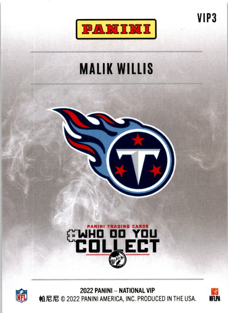 2022 Panini National VIP #VIP3 Malik Willis Tennessee Titans