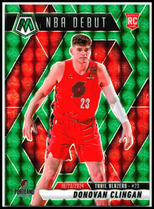 2024-25 Mosaic Green NBA Debut #261 Donovan Clingan Portland