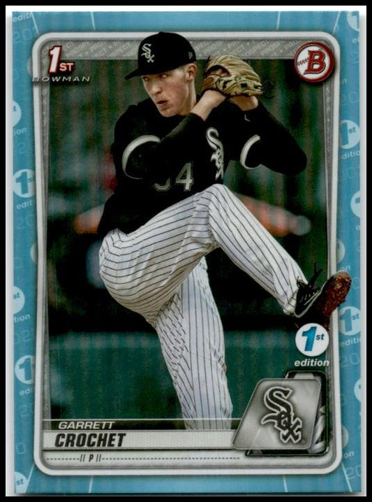 2020 Bowman Draft 1st Edition Sky Blue Foil #BD-95 Garrett Crochet White Sox