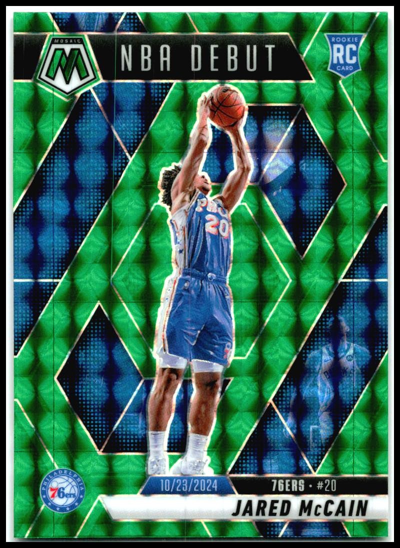 2024-25 Panini Mosaic Green Mosaic NBA Debut #263 Jared McCain 76ers