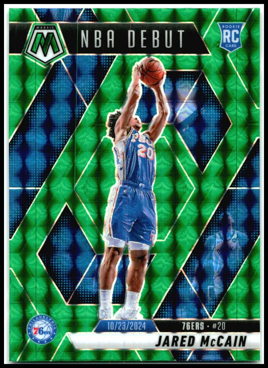 2024-25 Panini Mosaic Green Mosaic NBA Debut #263 Jared McCain 76ers