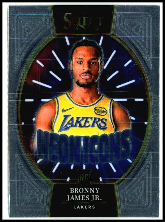 2024-25 Panini Select Neon Icons #2 Bronny James Jr. Los Angeles Lakers