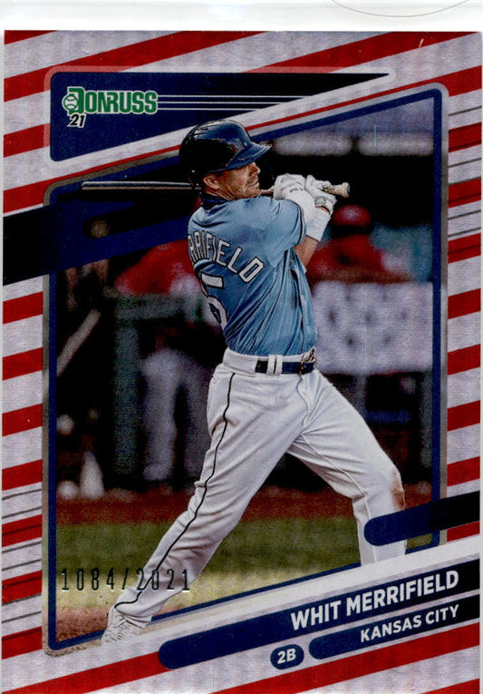 2021 Donruss Red #85 Whit Merrifield 1084/2021  Kansas City Royals