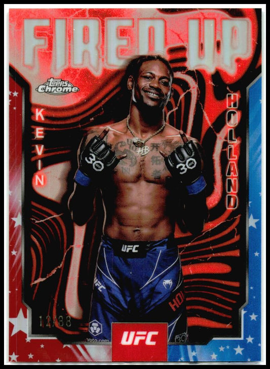 2025 Topps Chrome UFC Fired Up Red, White & Blue #/88 #FUP-23 Kevin Holland