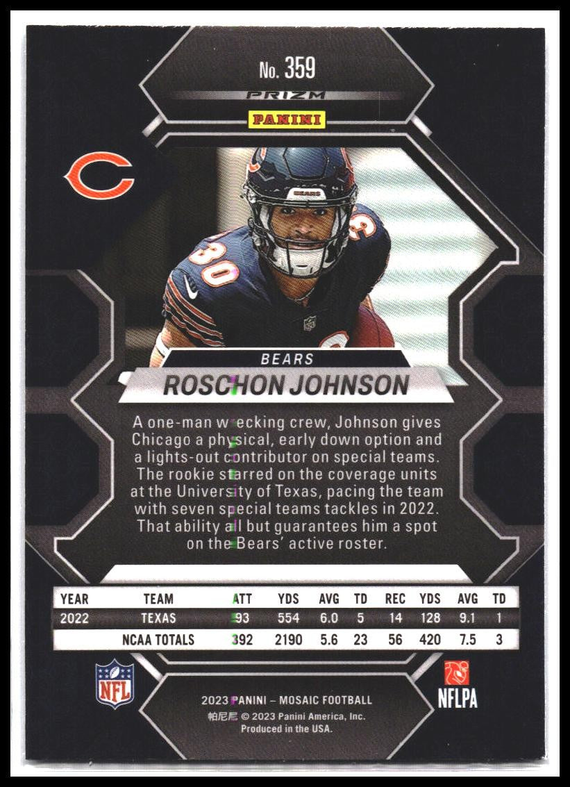 Roschon Johnson #359 2023 Panini Mosaic Green Mosaic Rookie RC