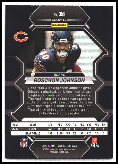 Roschon Johnson #359 2023 Panini Mosaic Green Mosaic Rookie RC