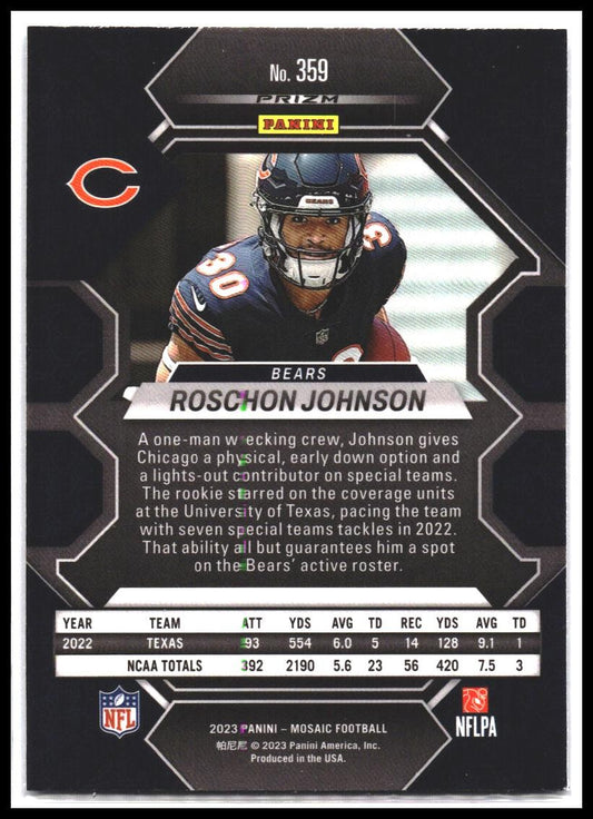 Roschon Johnson #359 2023 Panini Mosaic Green Mosaic Rookie RC