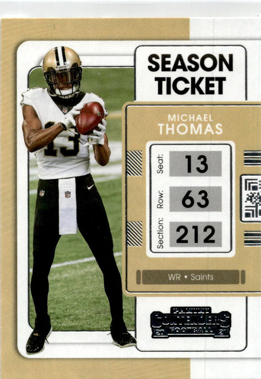 2021 Panini Contenders Season Ticket #70 Michael Thomas  New Orleans Saints