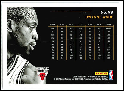 2016-17 Panini Aficionado #98 Dwyane Wade Chicago Bulls