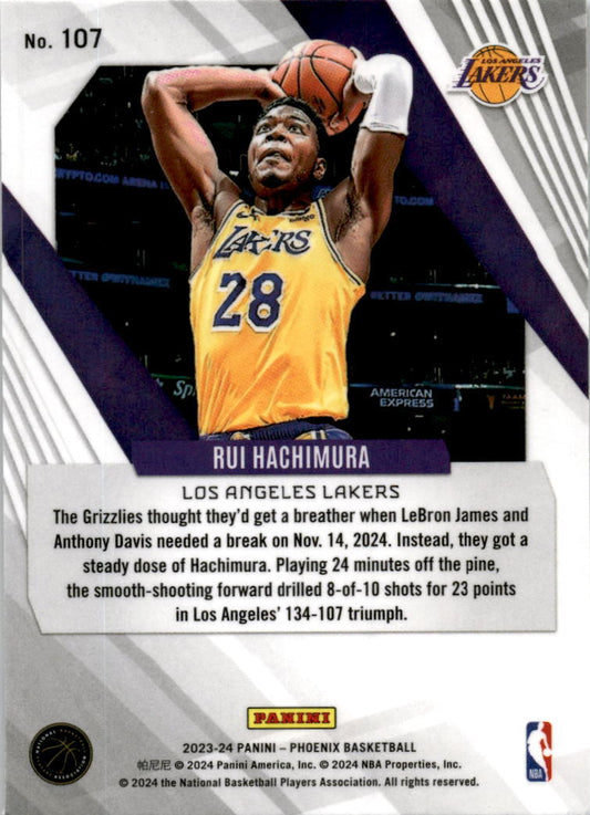 2023-24 Panini Phoenix #107 Rui Hachimura Los Angeles Lakers