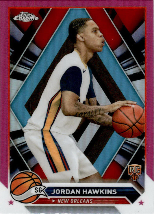 2023-24 Topps Chrome Basketball Pink #63 Jordan Hawkins Rookie Pelicans