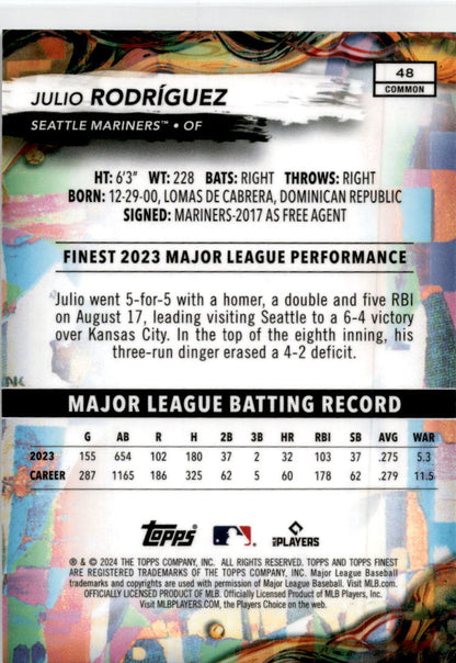 2024 Finest #48 Julio Rodríguez Seattle Mariners