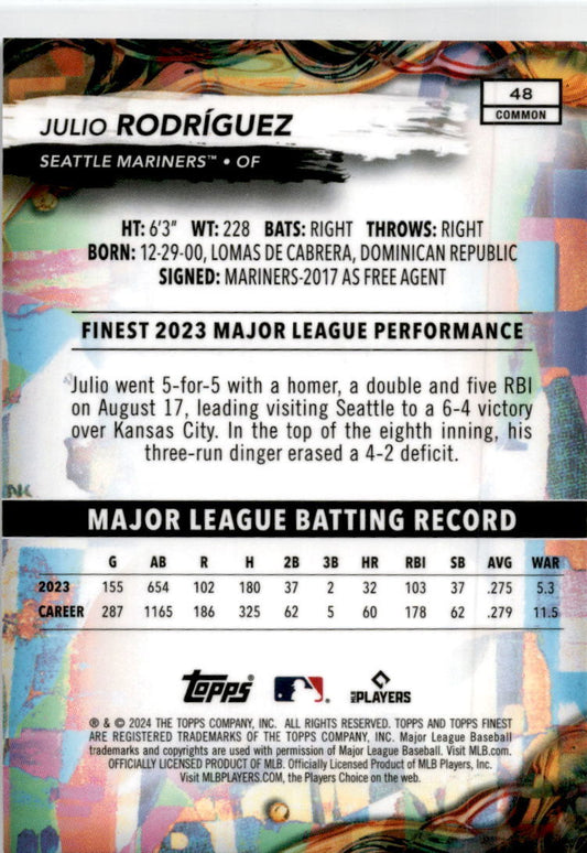 2024 Finest #48 Julio Rodríguez Seattle Mariners