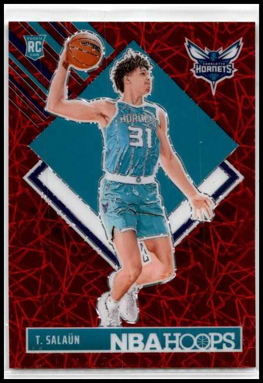 2024-25 Hoops Premium Prizms Red #292 Tidjane Salaun #/99 Charlotte Hornets