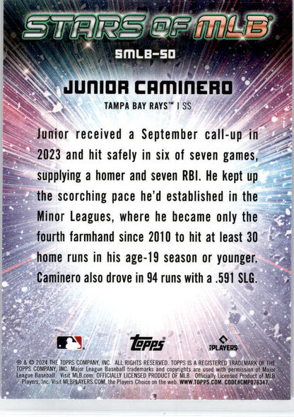 2024 Topps Stars of MLB #SMLB-50 Junior Caminero Tampa Bay Rays
