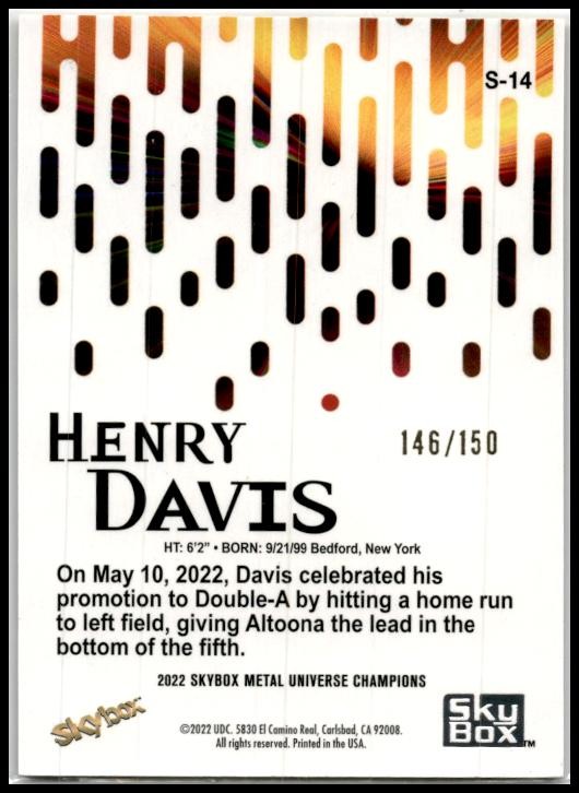 2022 SkyBox Metal Universe Champions Premium Star Topaz /150 #S-14 Henry Davis