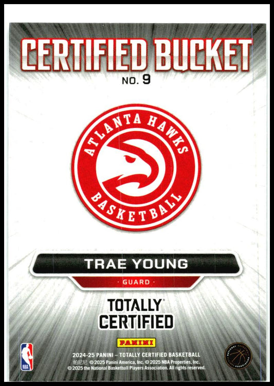 2024-25 Panini Totally Certified Certified Bucket #9 Trae Young Atlanta Hawks
