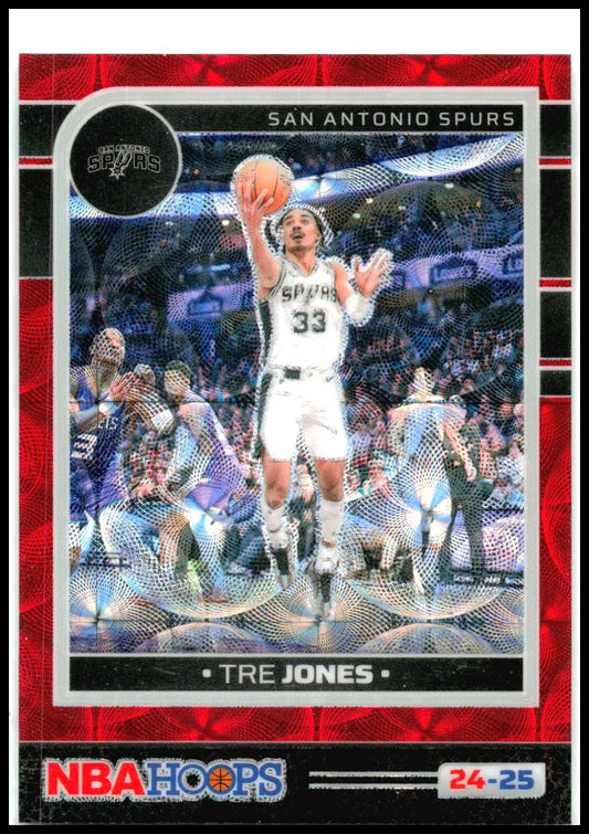 2024-25 Hoops Premium Prizms Scope Red #83 Tre Jones #/49 San Antonio Spurs