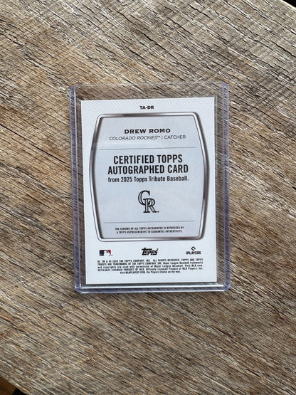 2025 Topps Tribute Green TA-DR Drew Romo RC Auto /99 Colorado Rockies