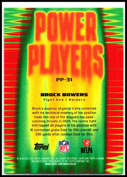 2025 Topps Chrome power players #PP-31 Brock Bowers