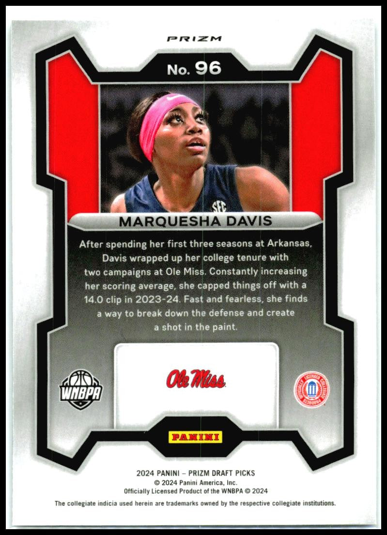 2024-25 Prizm Draft Picks Silver #96 Marquesha Davis Sky