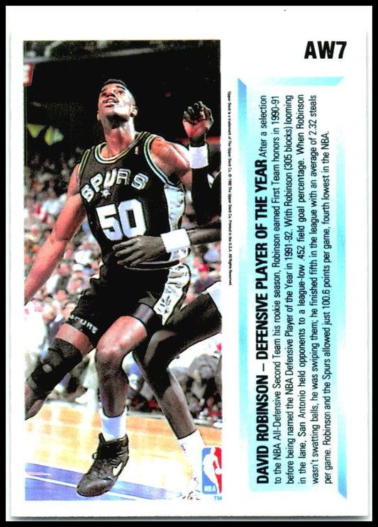 1992-93 Upper Deck Award Winner Holograms #AW7 David Robinson San Antonio Spurs